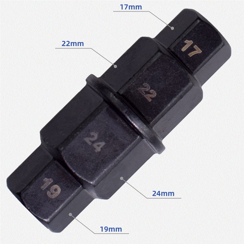 Alltooetools Motorcycle Front Rear Wheel Axle Hex Spindle Driver Socket Tool 17/19/22/24mm - Image 2